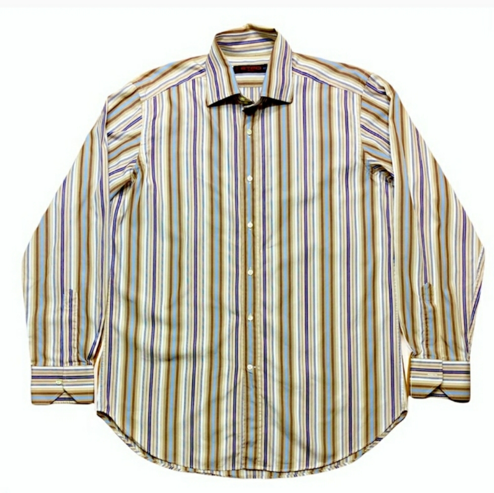 ETRO Men’s Striped Cotton Shirt Sz 41 (Large)PRODUCT DETAILS• 100% cotto…